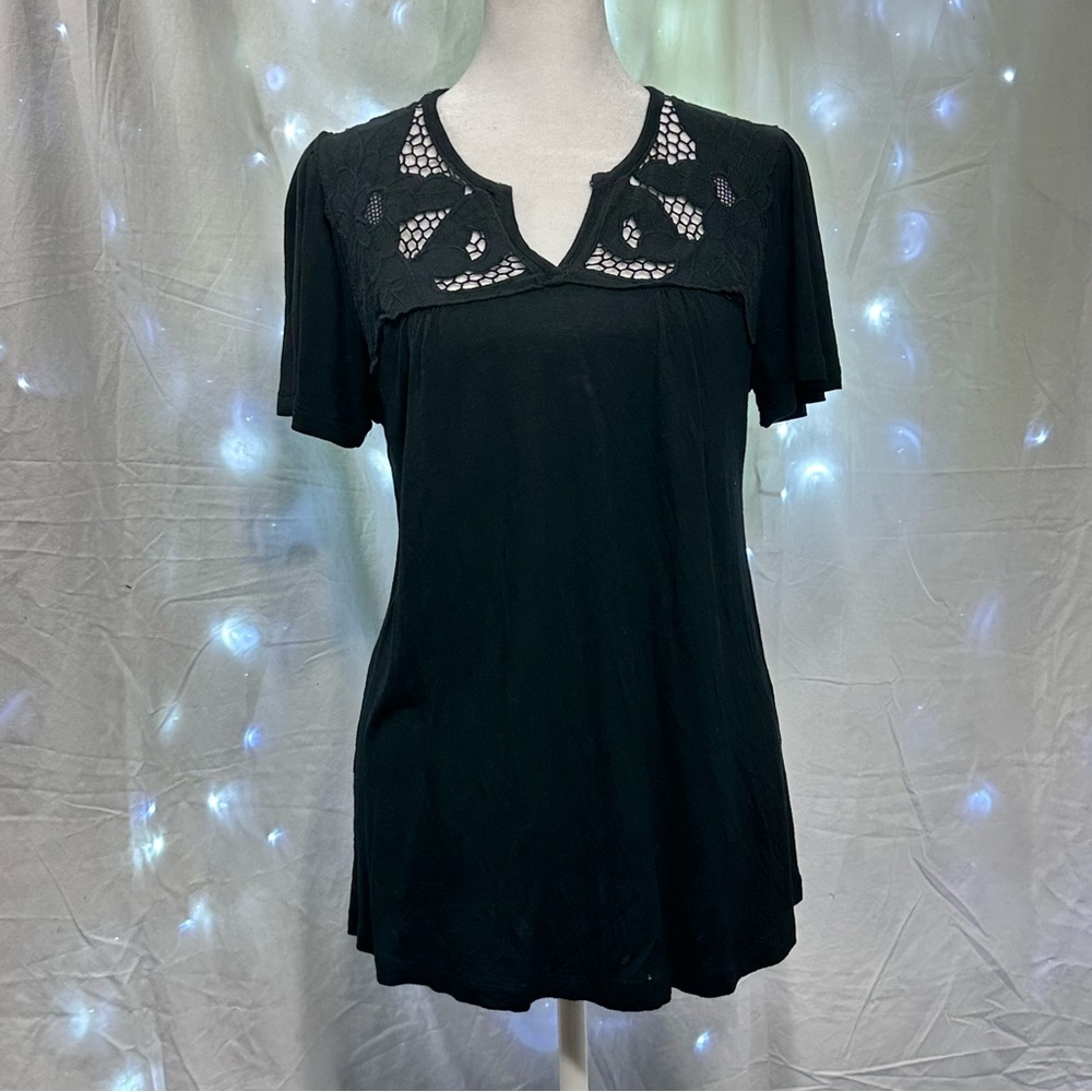 K & C Black Short Sleeve Top